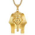 Twinkle Punk Biker Gold Egyptian Pharaoh Necklaces Stainless Steel Egyptian Akhnaton Pharaoh King TUT Mummy Pendant Necklace