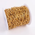 Tarnish Free Stainless Steel Big Flat Round Chunky Link Chain for Men and Women Jewelry Making