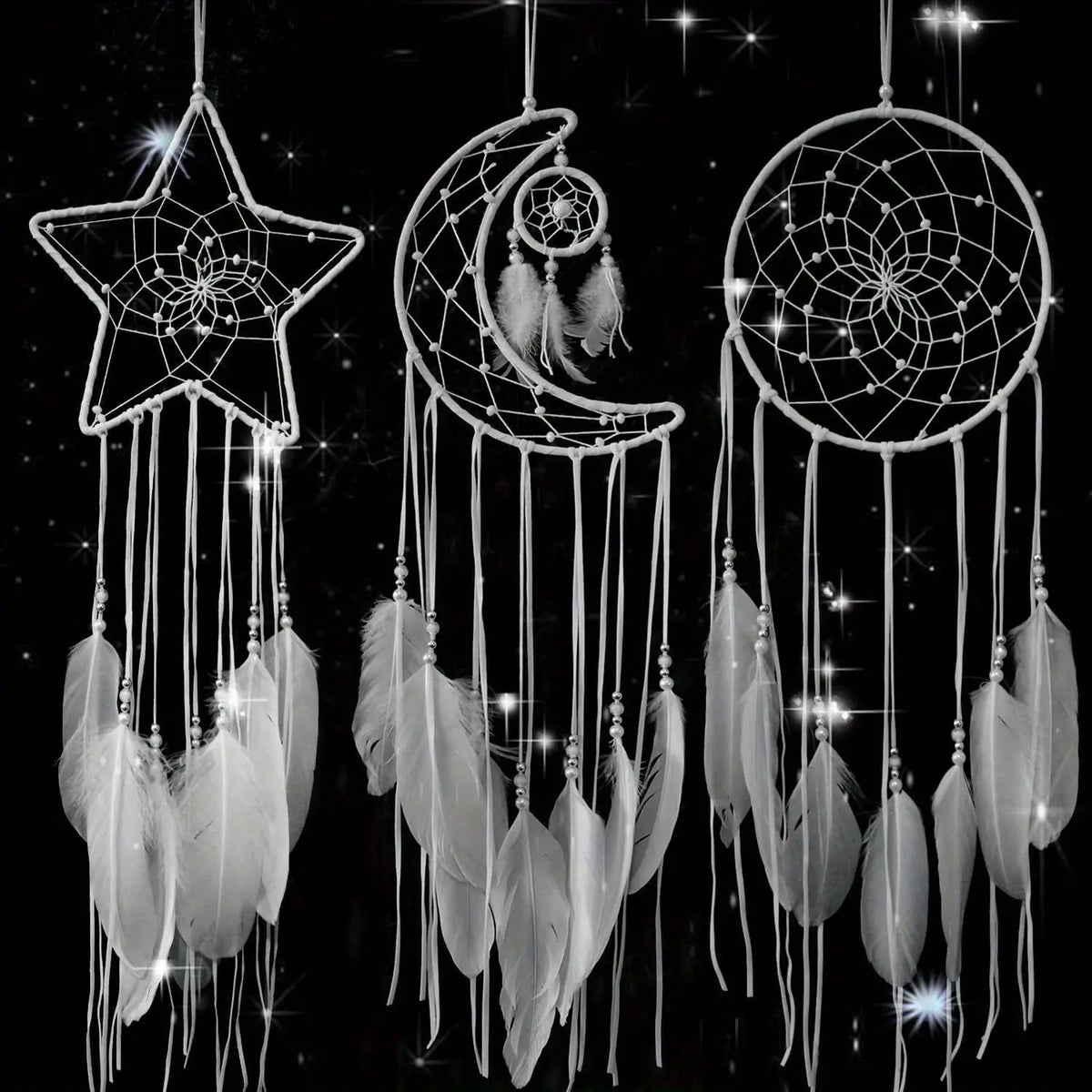 20cm White Handmade Crafts Hanging Decoration Feather Dream Catcher MegaBDM