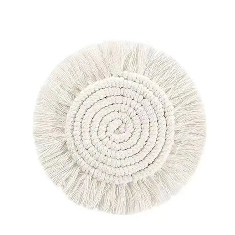 Artistic Insulated Cotton Rope Woven Round Coffee and Tea Set Coaster for Drink