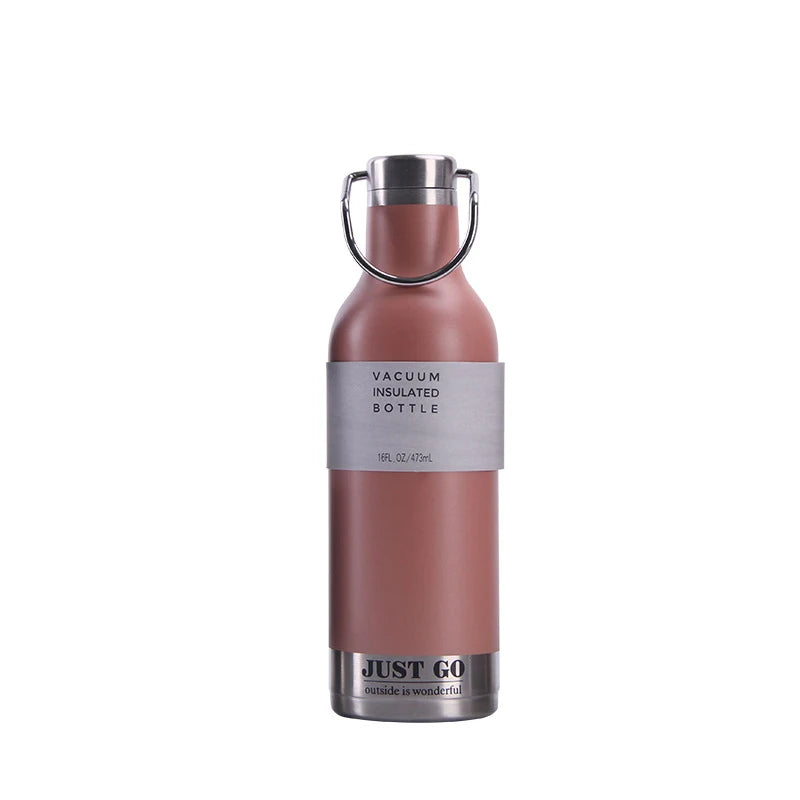 FX Factory Bottle Custom Logo 500ml Label Double Wall Stainless Steel Water Bottle Vacuum Flask Metal Vacuum Flask With Handle