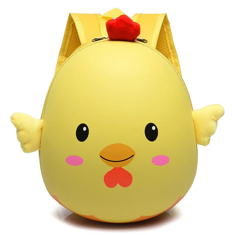 2026 New Cartoon Chick Eggshell Anti-Theft Large Capacity Backpack for Kids School Bag Zipper Closure Polyester Material