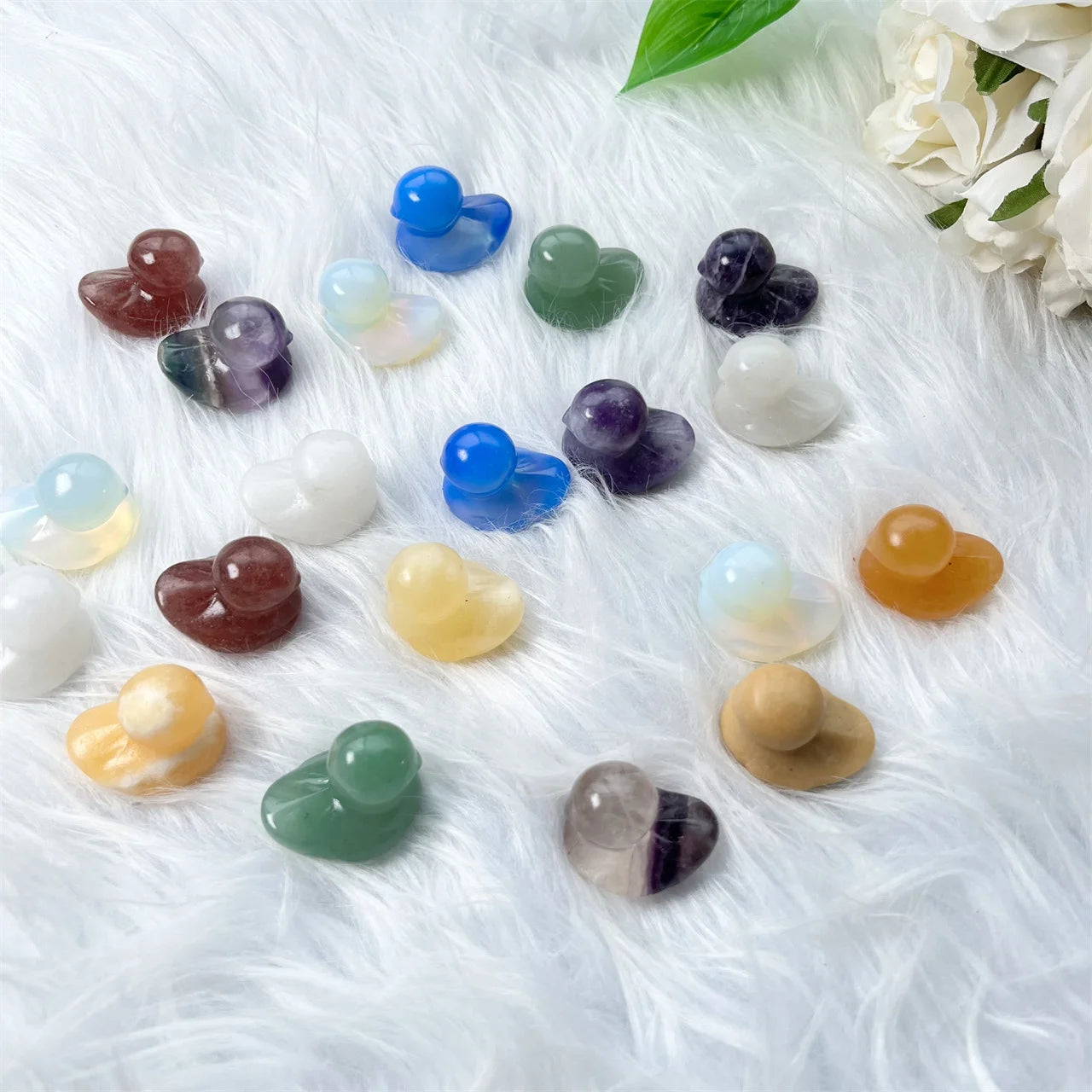 Crystals Cute Little Yellow Duck Wholesale Bulk Folk Craft Healing Stone Quartz Rubber Duck