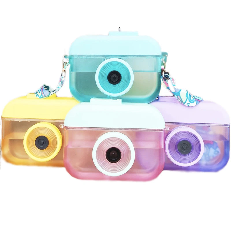 Water Bottle Camera Shape Portable  Leisure Plastic Drinking Kids Water Bottle