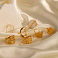 Wholesale Price 18K Gold Non Tarnish Water Proof Jewelry Stainless Steel Adjustable Open Irregular Rings