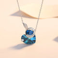 Fashion 925 Sterling Silver Heart Pendant Crystal Necklaces for Gift