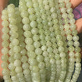 Wholesale Healing Gemstone Strand Loose Smooth Round Natural Green Xiuyan Jade Beads for Bracelet Jewelry Making