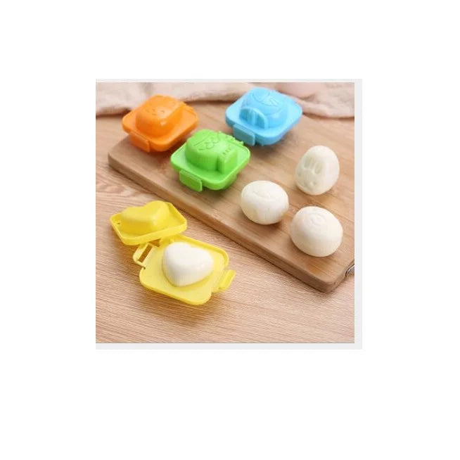 Cute Eco-Friendly Plastic Egg Molds with Fish Teddy Bunny Heart & Car Shapes-6-Piece Cookie Cutters for Kitchen Use