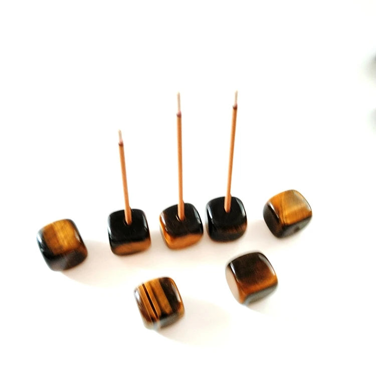 Crystal DIY natural crystal tiger eye cube shape crafts crystal tiger eye Incense Holder