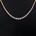 Hip Hop Decorate Jewelry 14k Solid Rose Gold 4mm to 2mm Lab Grown Diamond Graduated Tennis Necklace 17inches