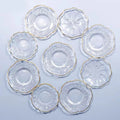 Home Clear Mini Snack Plate Dish Japanese Kung Fu Coffee Drink Coaster Saucer Table Crystal Round Gold Rimmed Glass Tea Mat Pad