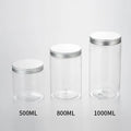 500ml & 1000ml Eco-Friendly PET Clear Bottle with Aluminum Lid Storage Container for Cosmetics & Shampoo