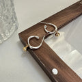 925 Sterling Silver Geometric 18K Gold Plated Charms Big C Stud Earrings for Women Jewelry