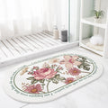 Korean Flower Design Super Soft Microfiber Bathroom Mat Thick Water Absorbent Cashmere Carpet and Rug Long Hair