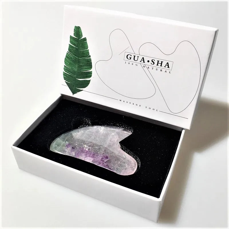 Huiying Welcomed Style Fluorite Heart Facial Gua Sha Board Custom Massager Face Beauty Equipment