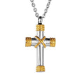 18K GOLD Coating Cross Cremation Urn Jewelry Stainless Steel Perfume Pendant Urn Memory Ashes Keepsake Anniversary Ash Cremation