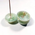 DIY Green Color Xiuyan Jade Natural Crystal Wedding Gift Incense Holder Incense Bowl Natural Crystal