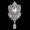 ROMANTIC 2021 Luxury Design Zinc Alloy Large Clear Rhinestone Drop Brooches for Wedding