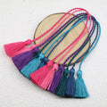 Free Sample 30 cm Large Silk Tassels for Jewelry 100% Rayon Fringe Tassel Silk Decoration30 Colors .4 cm Tassel+22 cm Rope