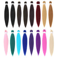 Fujia 26inch 90grams Pre-Stretched Synthetic Low Temperature Flame-retardant Fashion Braiding Hair Extensions Black Pink Blue