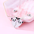 Cartoon Panda Heart Broken Pendant Necklace BFF Couple Jewelry for Kids Girls Fashion Friendship Best Friends Gifts