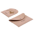 High End Brown Color Microfiber Jewelry Pouch With Customer Name  Zipper Pocket Jewelry Bag With Button