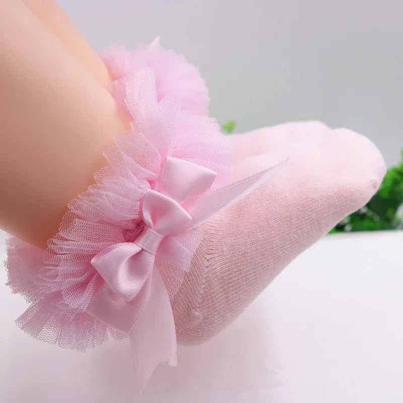 Baby Cotton Ruffle Lace Ankle Socks New Design Plain Color Girls Kid Ruffle Socks Ankle Latin Dance Tutu Socks Wholesale