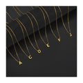 ERESI Promotion Gift Custom 18k Gold Plated Stainless Steel Letter Name Necklace Jewelry Dainty Mini Sideways Initial Necklace