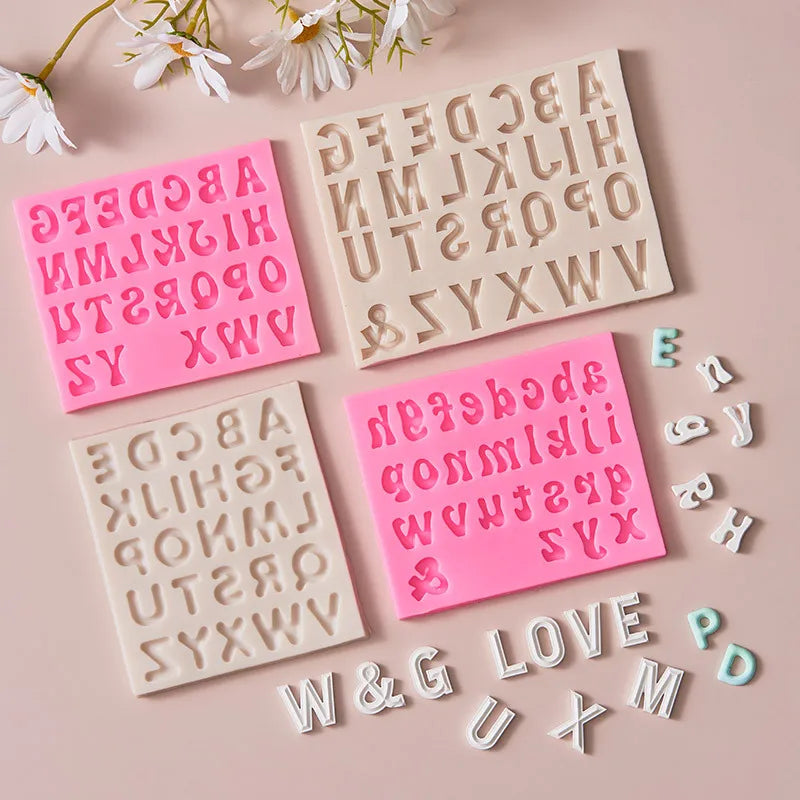 English Alphabet Number Silicone Mold Cake Fondant Chocolate Baking Cookies Mold