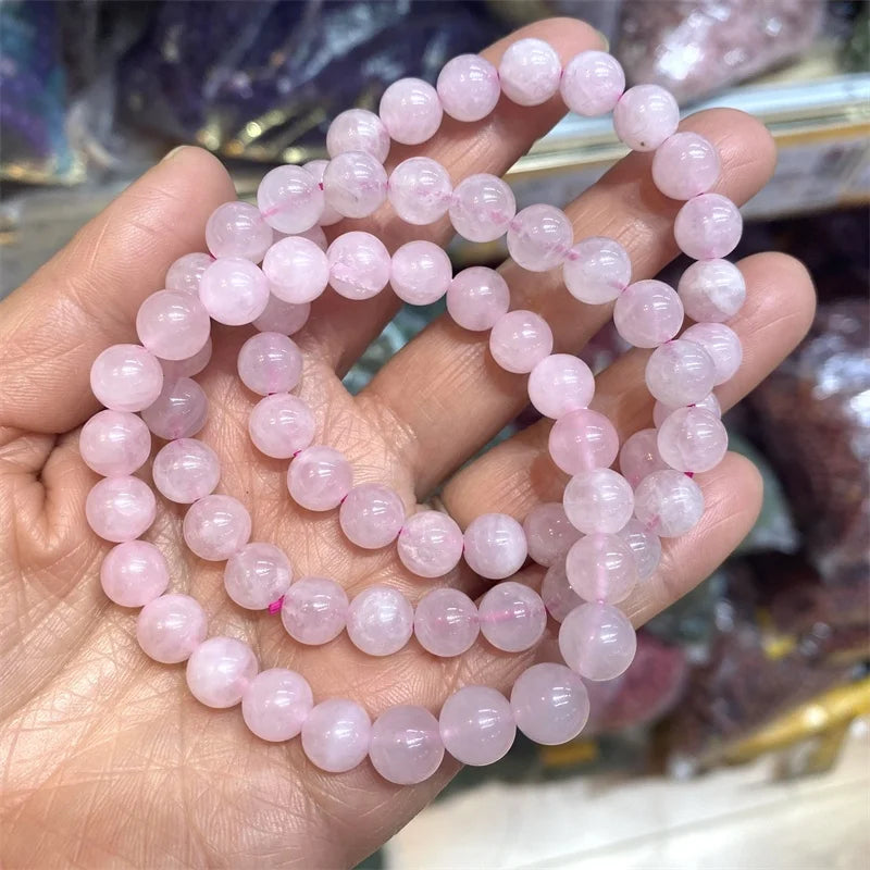 Reiki Jewelry 8mm Natural Rose Quartz Round Beads Bracelet for love Gift