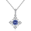 Luxury Jewelry Snowflake Shape Pendant 925 Sterling Silver Diamond Zircons Necklace for Women