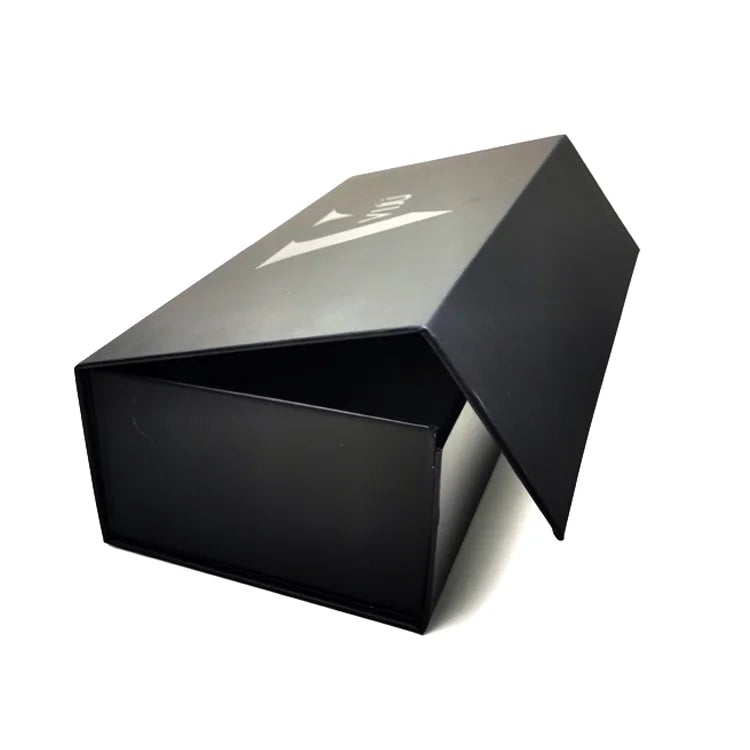Custom Luxury Black Paper Packing Folding Shoe Box Packaging With Magnetic Flap Closure Magnetic Cardboard Box