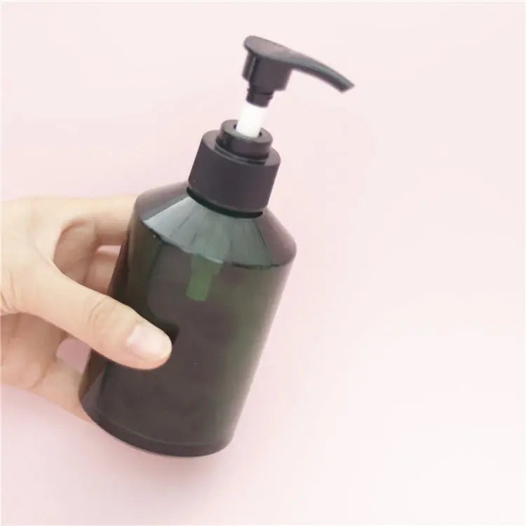 Custom 200ml Green Glass Bottles Empty Cosmetic Packaging Oblique Shoulder Lotion Serum Pump Bottle