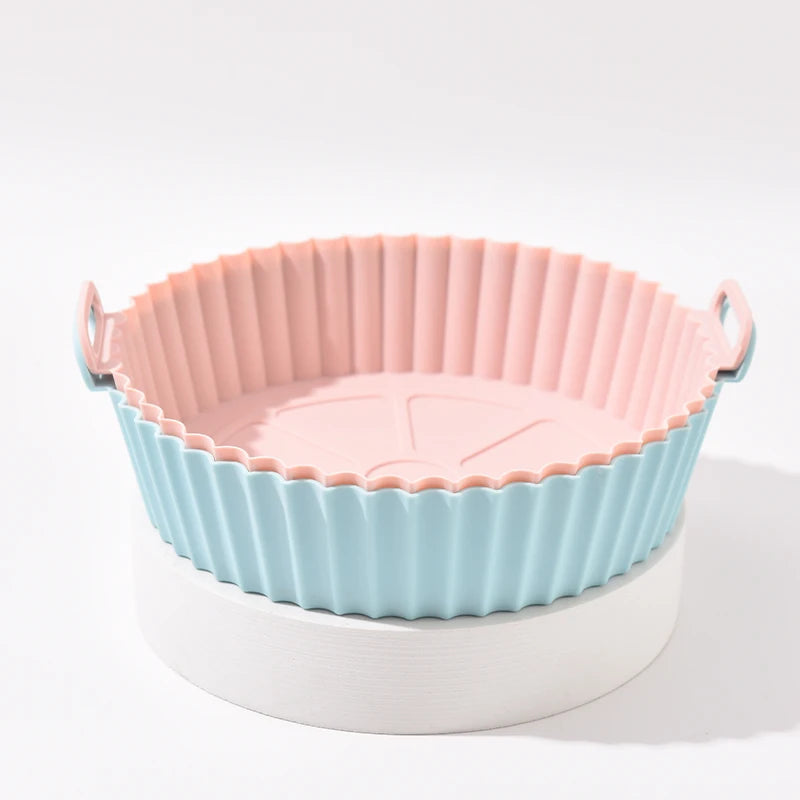 71g 17.5 Cm Reusable Eco-Friendly Silicone Pot Round Solid Color Baking Tray Food Safe Basket Liner Air Fryer Cathylin