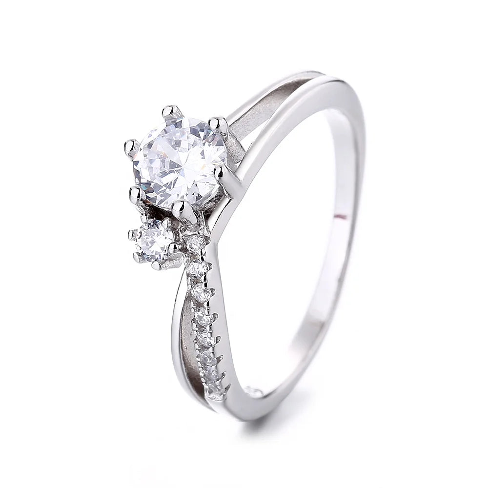 Wholesale New Fashion CZ Ladies Elegant Ring Party Gift Ring Sterling Silver