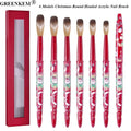 New 6 Models Christmas Round Headed Crystal Nail Brush Crystal Carving Acrylic Nail Brush Painting Nail Art Brush