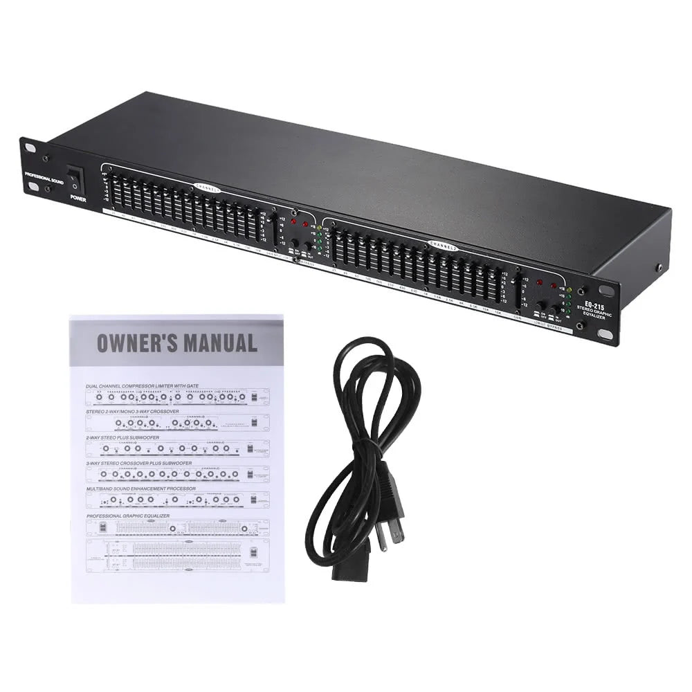EQ-215 Dual Channel 15-Band Equalizer 1U Rack Mount