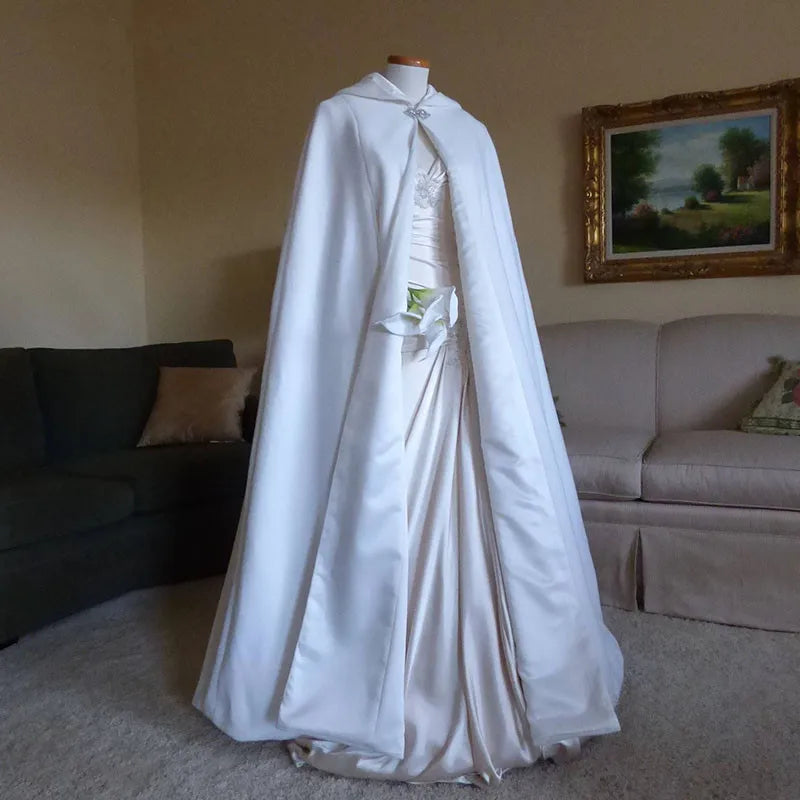 QUEENS GOWN  Princess Wedding Shawl Pure White Bridal Winter Hat Velvet Cape Bride Wedding Cloak
