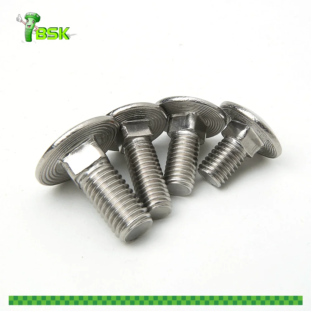 THE Wholesale 316 Din603 Full Thread Round Head Coach Bolt and Nuts Stainless Steel Flat Head Galvanized M8 Carriage Bolts