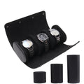 RTS  Pu Leather Black Luxury Watch Case Travel Watch Roll Case for Wrist Watch