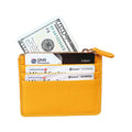 RFID Blocking Minimalist Slim Cardholder Genuine Leather Credit Card Holder Luxury Custom Logo Trading Card Sleeves Zipper