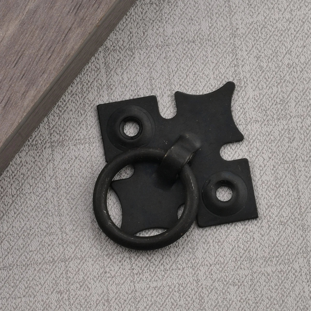 Antique Four-leaf Clover Iron Material Black Ring Single-hole Handle Flower Chinese Style for Drawer Cabinet Door Cabinet Handle