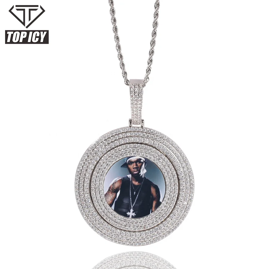 Personalized Custom Memory Photo Pendant Necklace  With Tennis Chain Hip Hop Jewelry Personalized