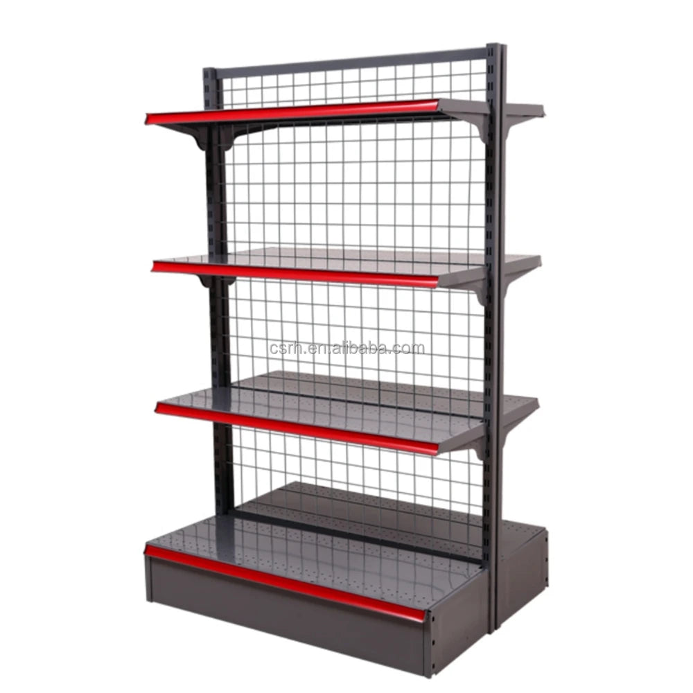 Customized Double Sides Wire Mesh Back Panel Supermarket Shelf