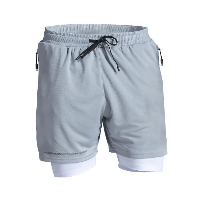 Quick Dry Breathable Double Layer Fitness Running Shorts for Men Workout Sportswear Gym Shorts
