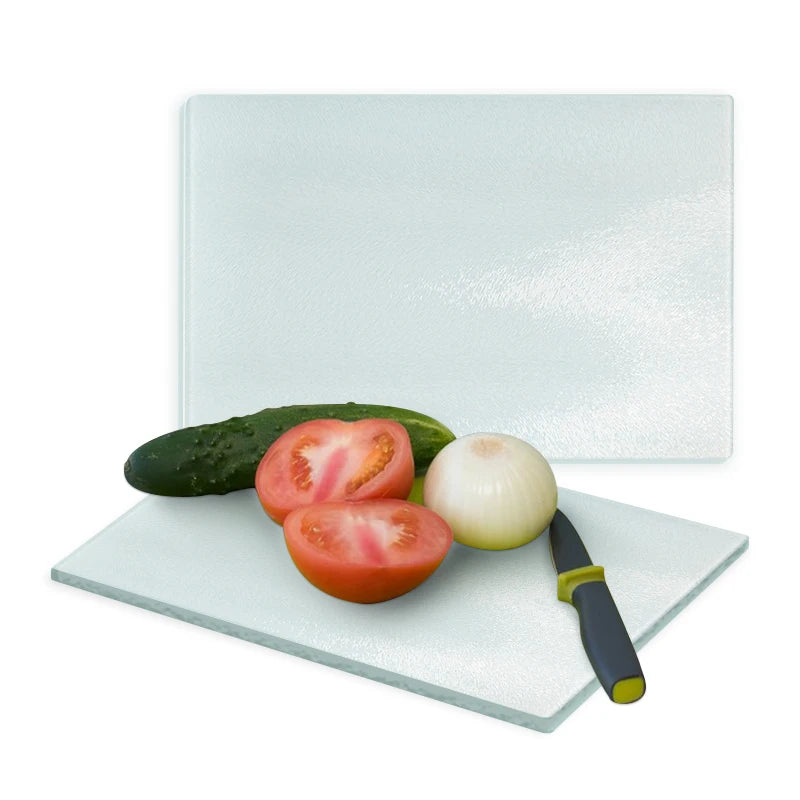 Custom Logo Hot Sale Sublimation Blank Cutting Tempered Glass Material Cutting Chopping Board