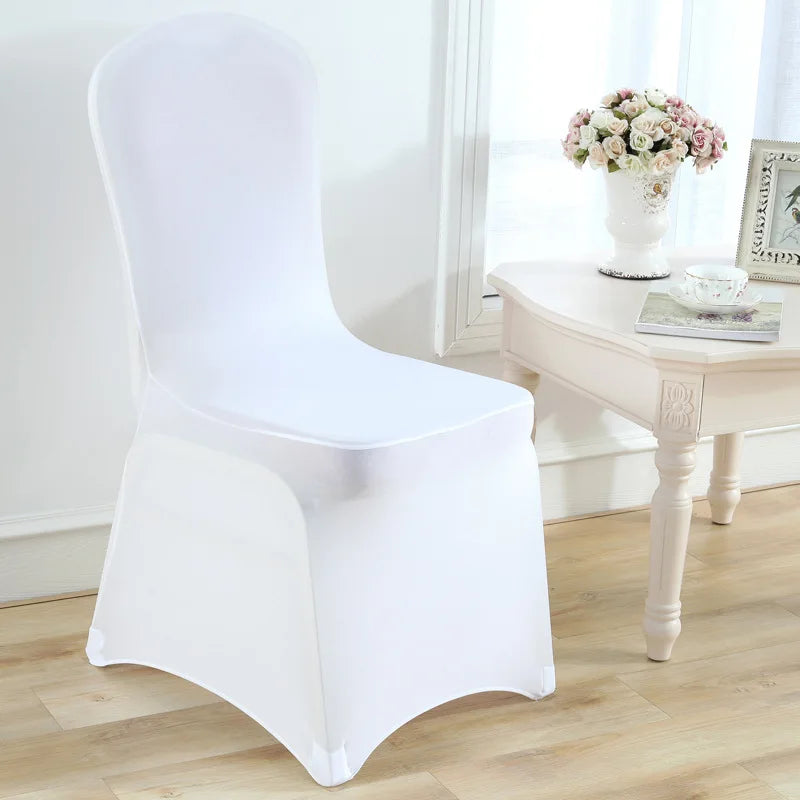 XinLan Hot Sell Solid White Spandex Chair Cover Banquet Wedding Decoration Stretch Multi-colors Spandex Chair Cover