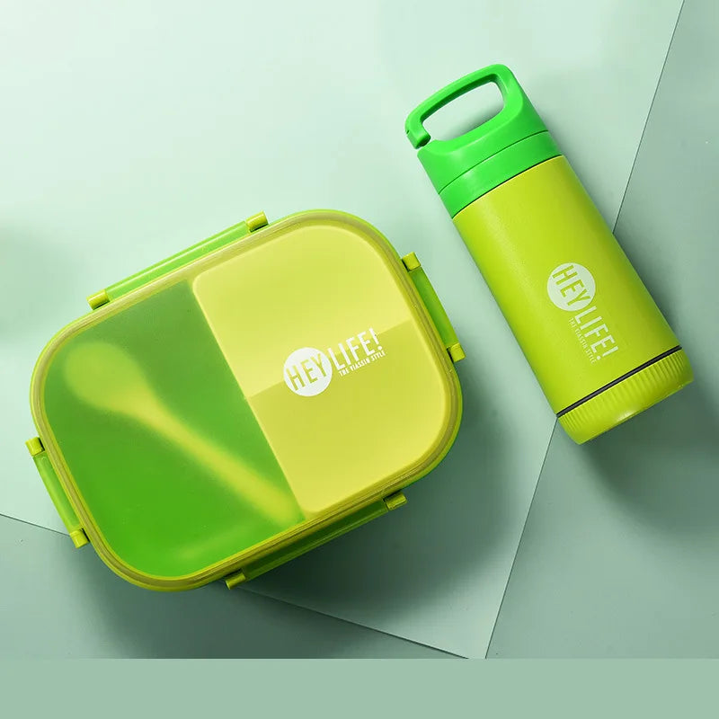 Wholesale Two-Layer Plastic Bento Box Set Custom OEM ODM for Kids School Camping-Divided Drinking Bottle Sandwich Lunch Box