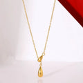 Temperament Titanium Steel Necklace 18K Gold Plated Necklace Water Drop-shaped Clavicle Necklace for Women