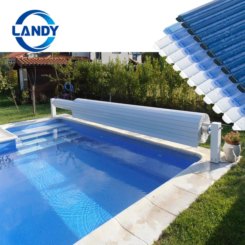 Landy Pool Covers 3-year Warranty UV-Shielding Waterproof Automatic Pool Cover Roller with Remote for Inground Pools